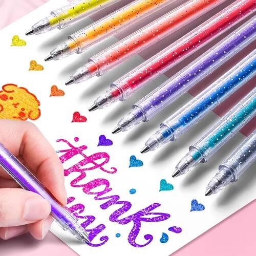 18/48pcs Glitter Gel Pens, Metallic Shine, Sparkling Sequins