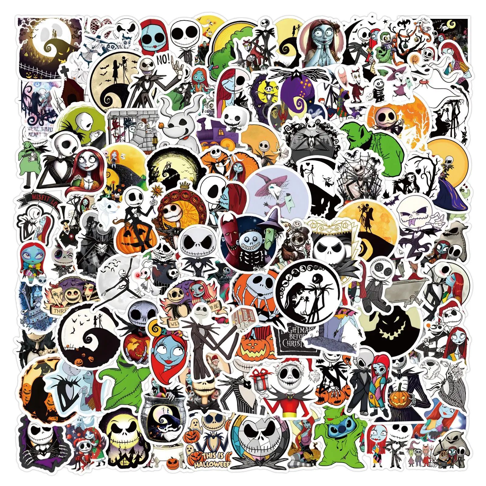 60/120PCS The Nightmare Before Christmas Halloween Stickers