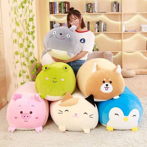 25CM Soft Animal Cartoon Pillow Cushion Cute Fat Dog Cat Tot