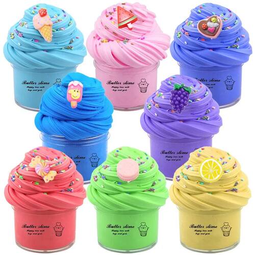 1PC Rainbow Clay Slime DIY Butter Slimes Fruit Set Toys Educ