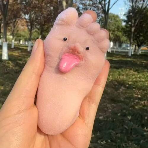 Funny Tongue Sticking Big Feet Squeeze Toys Novel Soft Silic