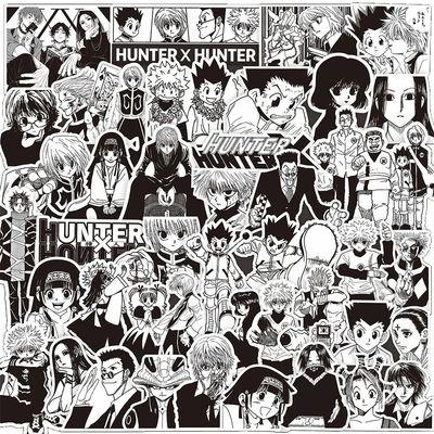50pcs Anime Cartoon HUNTER×HUNTER Sticker Black White Decal