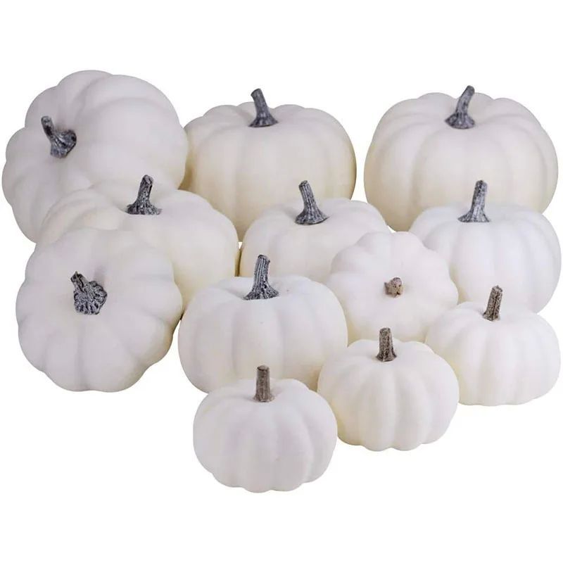 12pcs(3 size) Halloween Thanksgiving Decoration Fake Pumpkin
