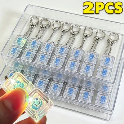 Transparent Blue 2/4/9 Keys Popular Keyboard Fidget Toys LED
