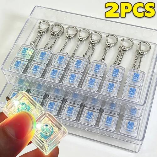 Transparent Blue 2/4/9 Keys Popular Keyboard Fidget Toys LED