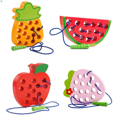 Montessori Kids Educational Toys Fun Wooden Toys Worm eat