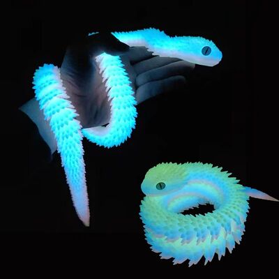 30/60/80cm 3D Printed Luminous Snake Movable Joint Simulatio