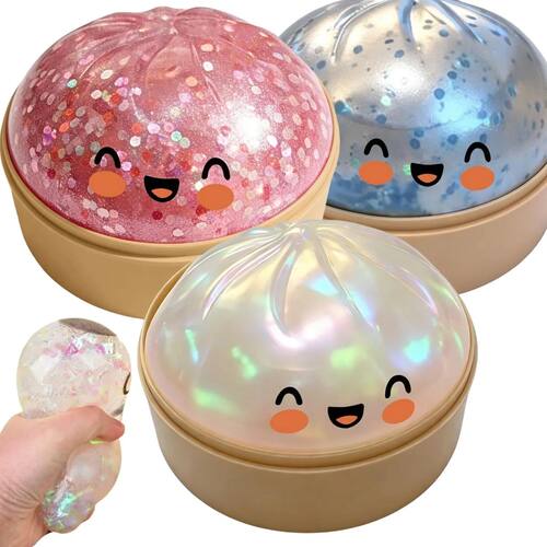 Cute Crystal Steamer Dumpling Bun Slow Rising Squishy Stress