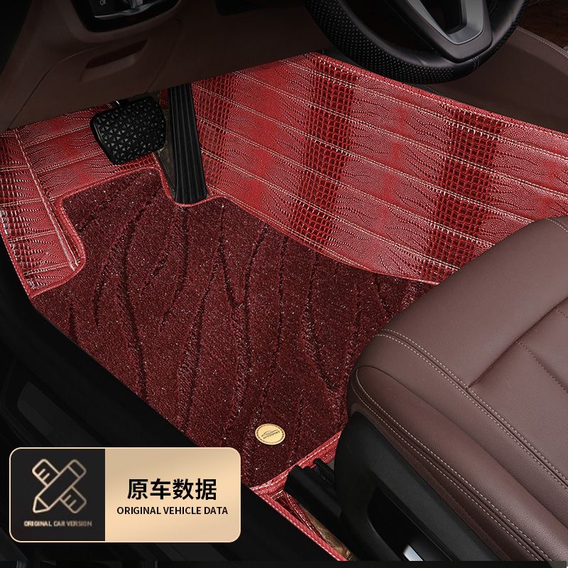 专车专用双层可拆卸鳄鱼皮纹仿羊绒垫雪尼丝星空毯全包围汽车脚垫