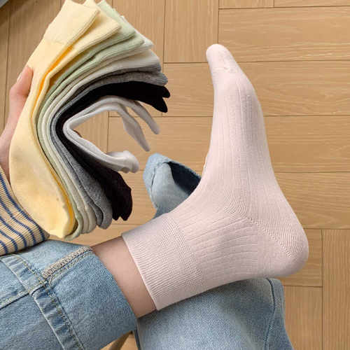 纯棉基础款堆堆袜百搭女夏季