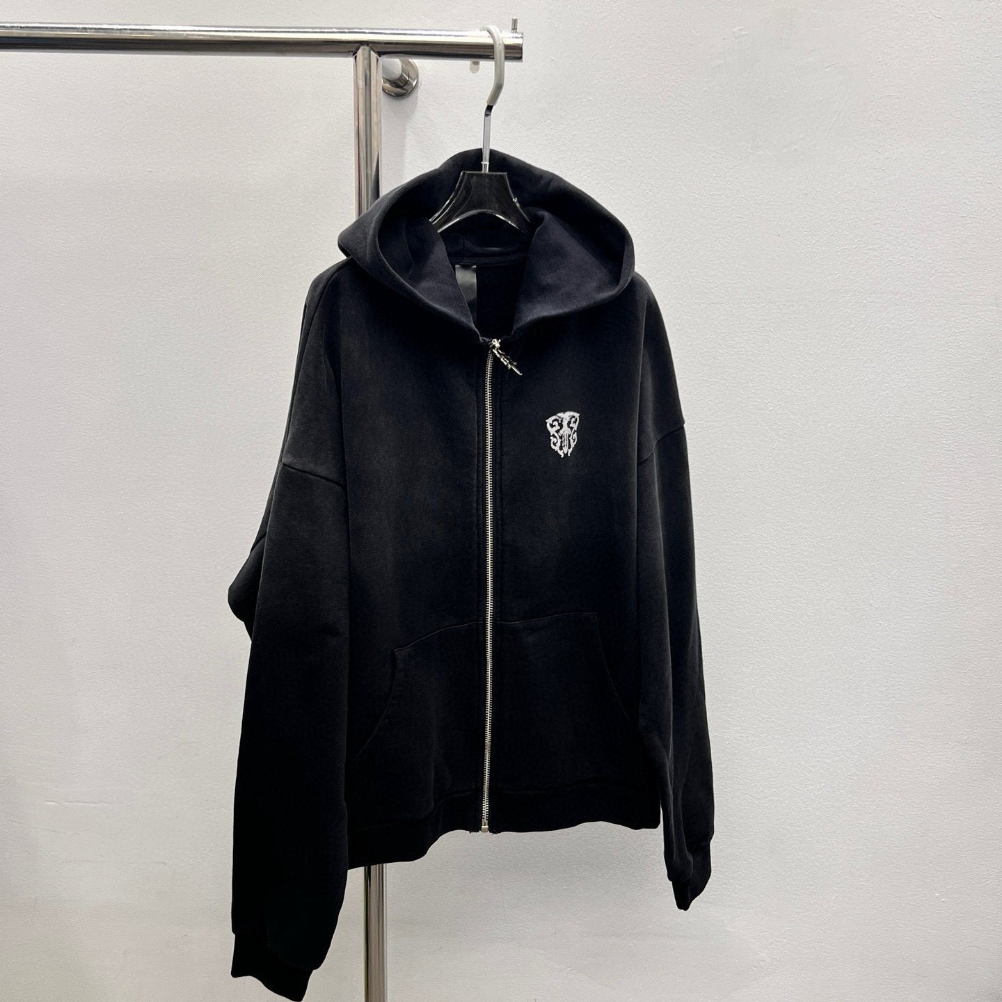 小众设计黑色连帽拉链卫衣女宽松休闲百搭长袖外套上衣潮