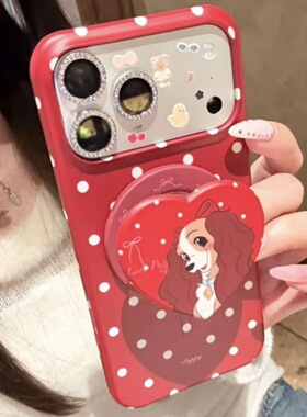 ins风新年大红色狗狗吸菲林适用于iphone17promax苹果16pro苹果15