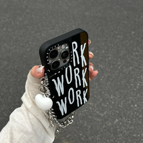 梓渝同款WORK我爱工作苹果16pro手机壳iPhone15镜面14潮款12硬11x