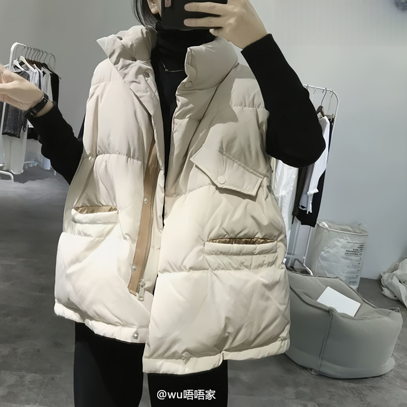 大码无袖坎肩加厚棉服外套