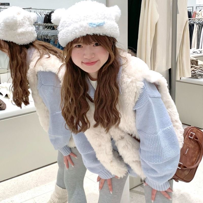 羊羔毛马甲女2025秋冬装新款