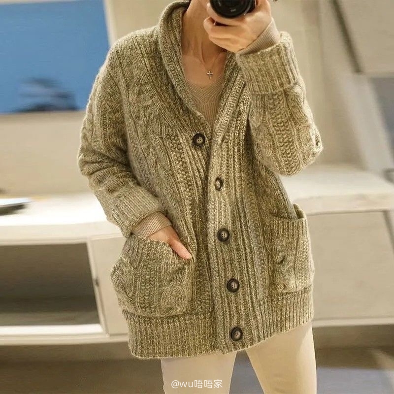 冬季氛围感老钱风毛衣针织衫