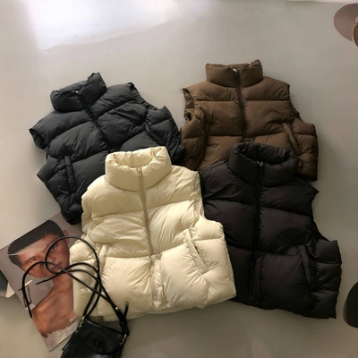 四季青羽绒马甲背心女冬外穿2025新款立领保暖泡芙马夹面包服外套