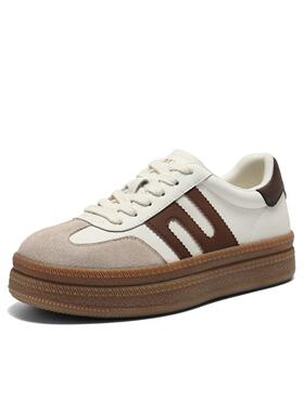 百丽厚底跑道复古德训鞋女鞋子2026春新款休闲板鞋E9Z1  E9Z1DAM6