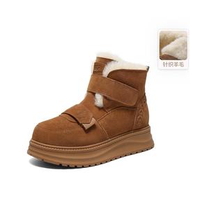 E8R1 魔术贴棉鞋 E8R1DDD5 2025冬新款 百丽厚底雪地靴防滑保暖女鞋