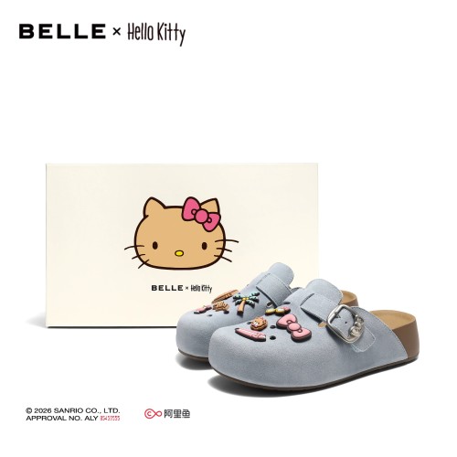 百丽凯蒂猫蔚蓝吐司拖鞋女鞋