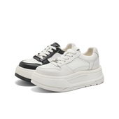 休闲增高单鞋 百丽厚底板鞋 B2457AM5 子2025春季 新款 运动小白鞋 女鞋