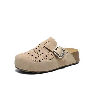 F5Z1 百丽厚底吐司透气包头勃肯鞋 外穿拖鞋 子2026夏新款 F5Z1D 女鞋