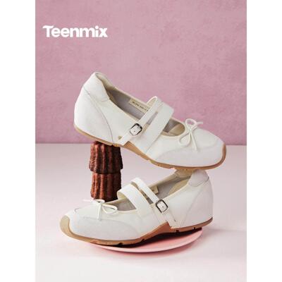 天美意厚底运动芭蕾玛丽珍女鞋子