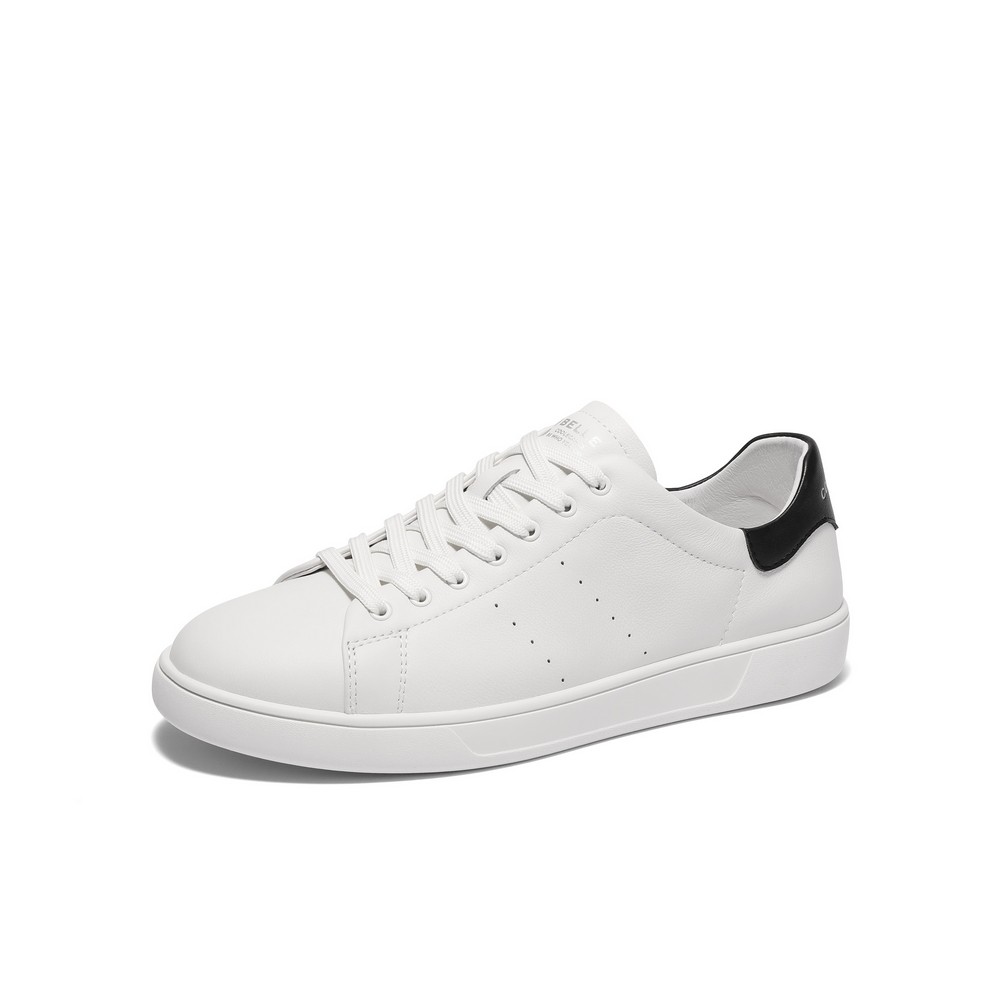 百丽小白鞋男鞋子2025春新牛皮革商场同款休闲运动鞋板鞋8QN01AM5