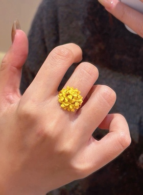 金店同款古法沙金开口戒指