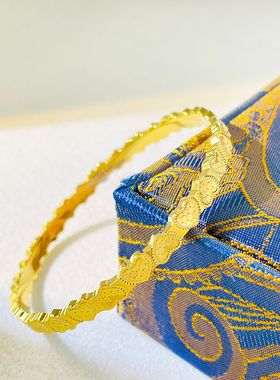 越南沙金龙鳞爱心手镯女款60/62N波光粼粼镯子韩版小众高级感饰品