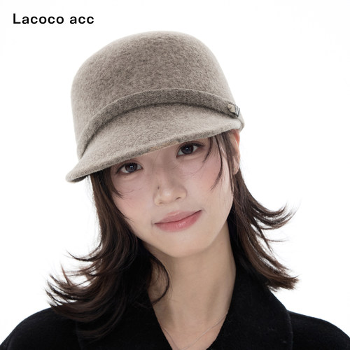 Lacoco轻奢高级感羊毛马术帽女