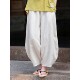 女夏季 禅修打坐练功灯笼裤 新款 亚麻薄款 宽松禅意休闲裤 棉麻九分裤