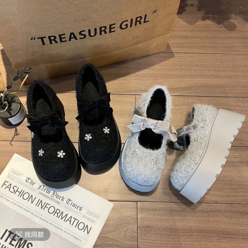 厚底玛丽珍鞋女鞋2025秋冬新款小个子蝴蝶结水钻漆皮增高半拖鞋女,女鞋,玛丽珍鞋,淘宝优惠券,粉丝福利购,淘宝优惠卷