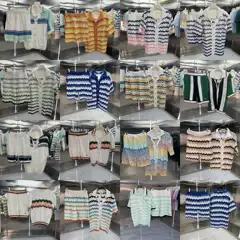 Summer New Cross-Border Ca Casa Men's Knitted Sweater Cardigan Short-Sleeved Shorts Trendy Casual Fashion Suit