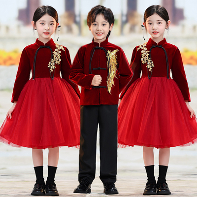 男女童少年有志朗诵合唱服舞蹈服