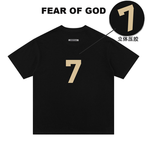 FEAR OF GOD第七季主线FOG数字7压胶印花短袖T恤男女高街宽松情侣