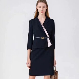 2025新款女装气质女士裙子连衣裙女春秋收腰新品黑色高级感连身裙