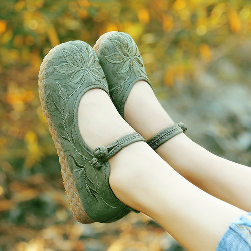 古风汉服鞋子女百搭棉麻平底