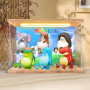 适用怀孕的动物第三弹盲盒手办可爱公仔玩具回灯防尘罩场景展示盒