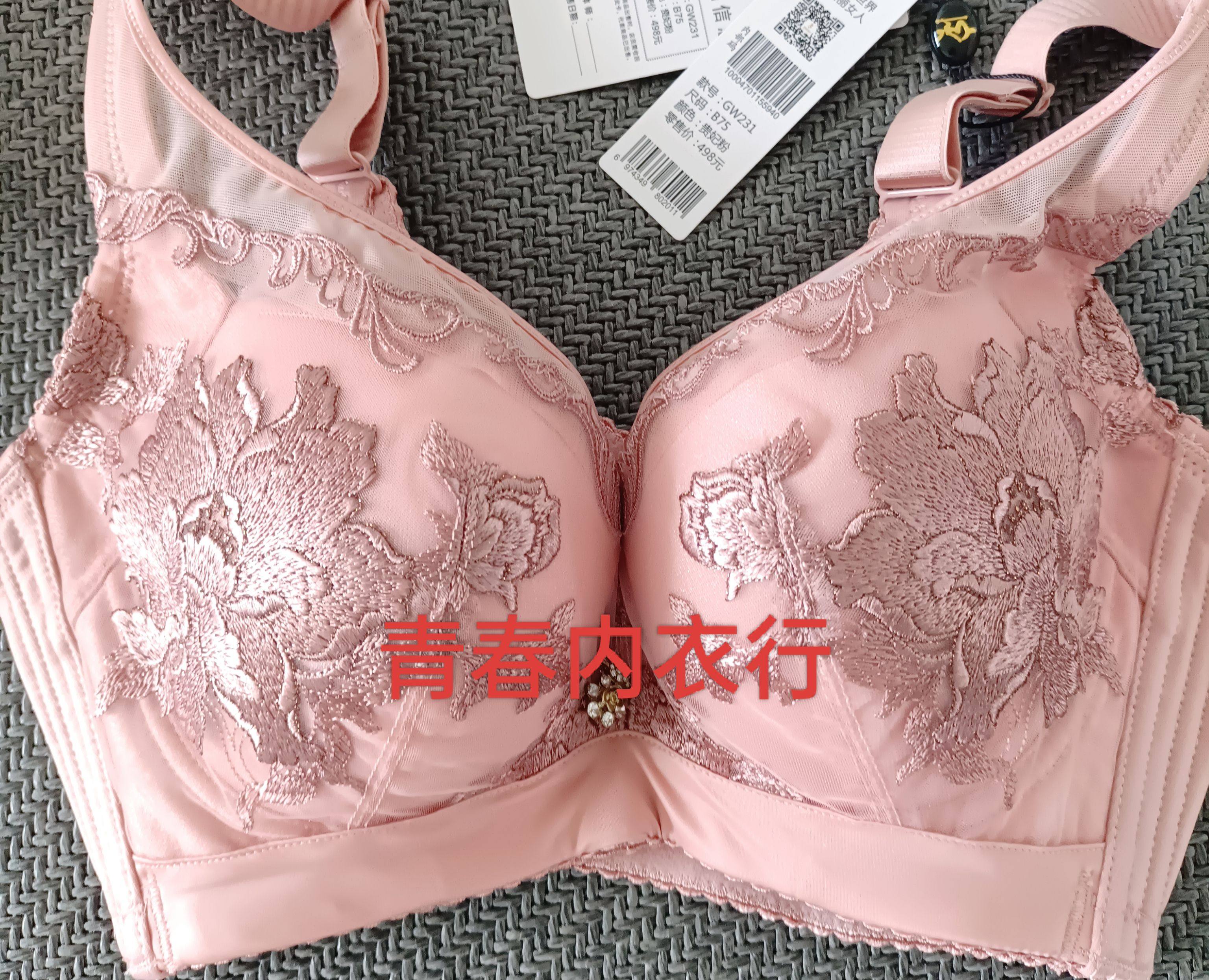 特价款纤妍调整型中模杯高端刺绣聚拢文胸蚕丝棉防下垂内衣GW231