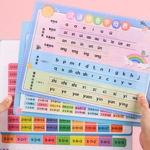 99乘除法口诀卡片卡通小学背诵神器汉语拼音字母表学习卡
