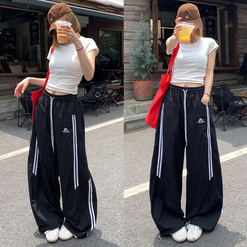 黑色工装裤女春秋夏季2026新款高腰显瘦登山小个子美式冲锋运动裤