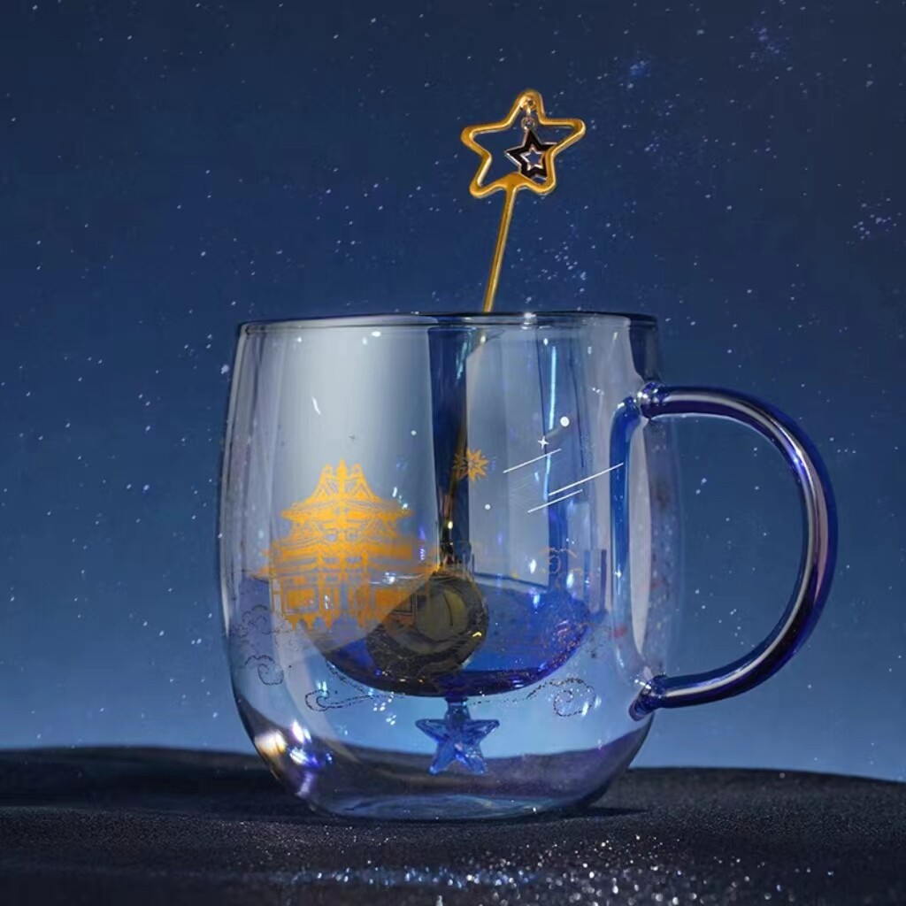 故宫星云万里双层玻璃杯套装