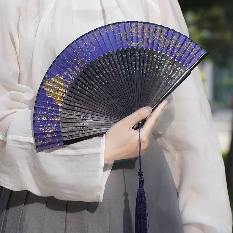 故宫星云万里折扇 夏季摄影汉服古风扇子折扇女式生日礼物礼品扇