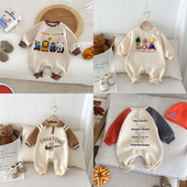 冬季 外出衣服 婴幼儿2宝宝哈衣冬款 婴儿秋冬加绒连体衣女0 1岁童装