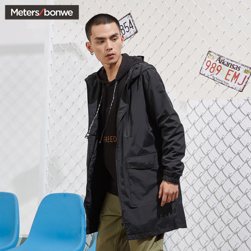 美特斯邦威男装外套2020秋装宽松中长款防风男士外套商场款潮牌