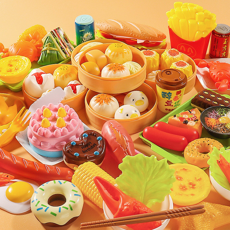儿童过家家厨房蒸笼做饭早餐油条
