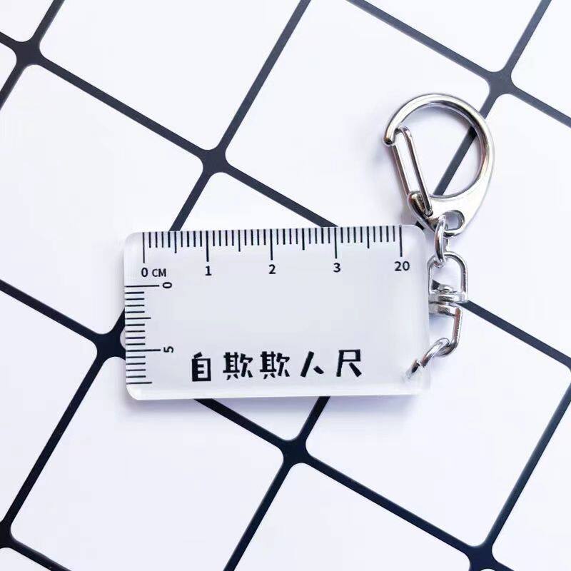 自欺欺人尺子钥匙扣玩具男友搞笑恶搞整人奇葩刻度可携式复古创意