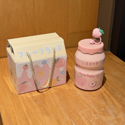 高颜值水果陶瓷杯酸奶瓶吸管水杯情侣马克杯送朋友伴手礼生日礼物