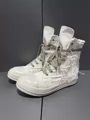 2025 New Style Tassel Distressed High-Top Canvas Thick-Soled Casual Curved Line Trendy European and American Height-Increasing Couple Shoes